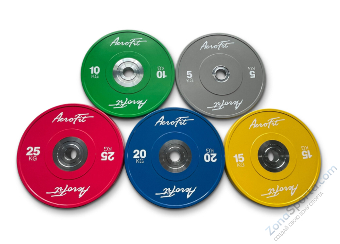 Бамперные диски для кроссфита, цветные 5 кг AeroFIT AFBDC