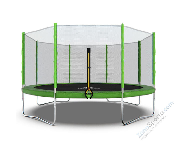 Батут DFC Trampoline Fitness с сеткой 14ft Светло-зелёный