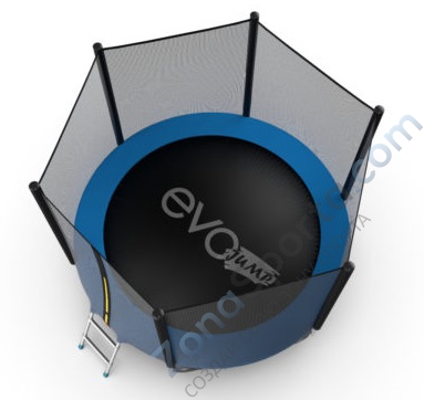 Батут Evo Jump External 8ft (Blue) с нижней сетью