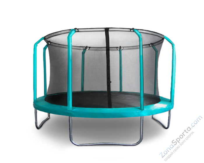 Батут с защитной сеткой Perfetto Sport Premium Strong 14 диаметр 4,3 м зелёный