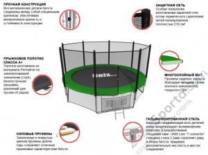 Батут Unix line 12 ft outside (Green)