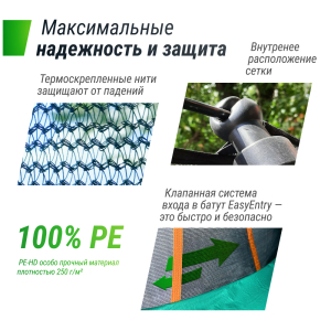 Батут Unix Line Supreme Basic 14 ft (green)