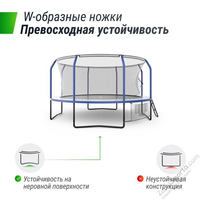 Батут UNIX line Supreme Game 14 ft (blue) TRUSUG14BL