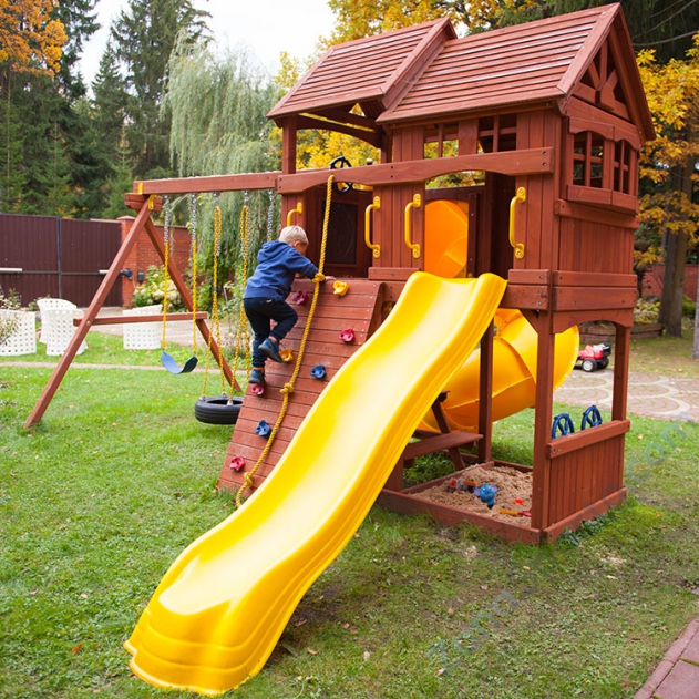 Детский игровой комплекс NewSunrise НьюСанрайз с винтовой горкой-трубой