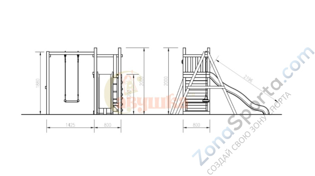 Детская площадка Савушка Мастер 6 с качелями (4 сезона)
