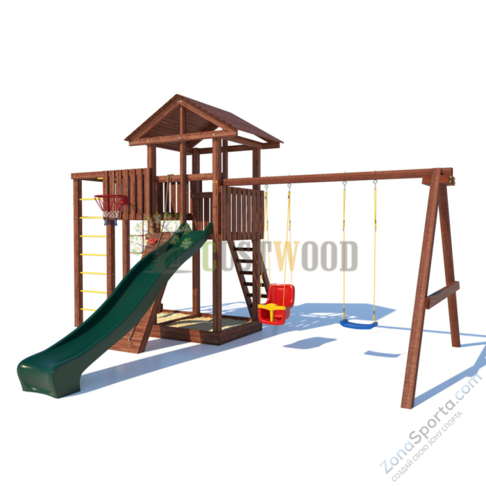 Детская деревянная игровая площадка для улицы дачи CustWood Active 1