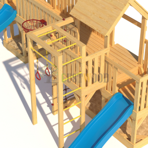 Детская деревянная игровая площадка для улицы дачи CustWood Scout S13