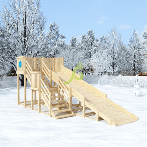 Детская деревянная зимняя горка IgraGrad Snow Fox скат 5.9 м без окраски
