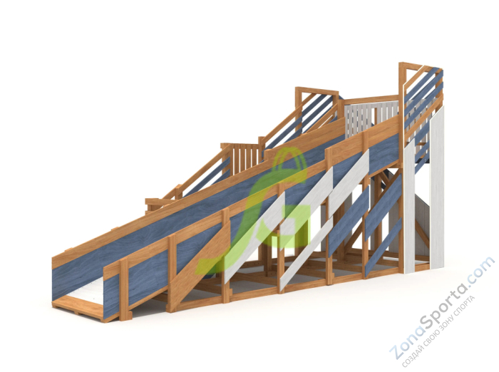 Детская деревянная зимняя горка IgraGrad Snow Fox скат 5.9 м мод.3