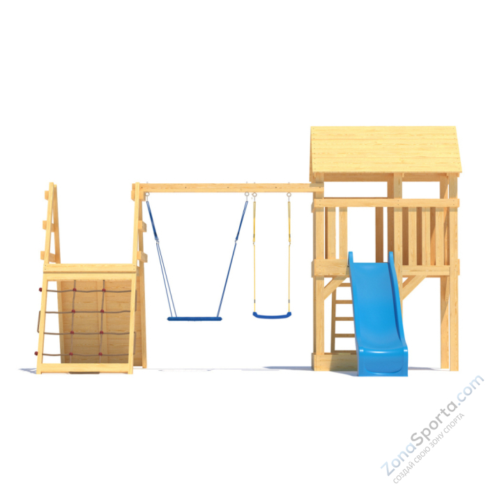 Детская площадка CustWood Scout S8+ с большой деревянной крышей