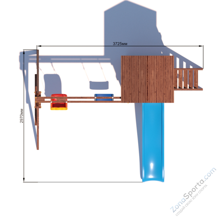 Детская площадка CustWood Scout SC2 с деревянной крышей
