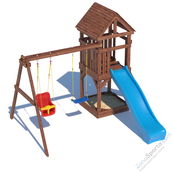 Детская площадка CustWood Scout SC2 с деревянной крышей