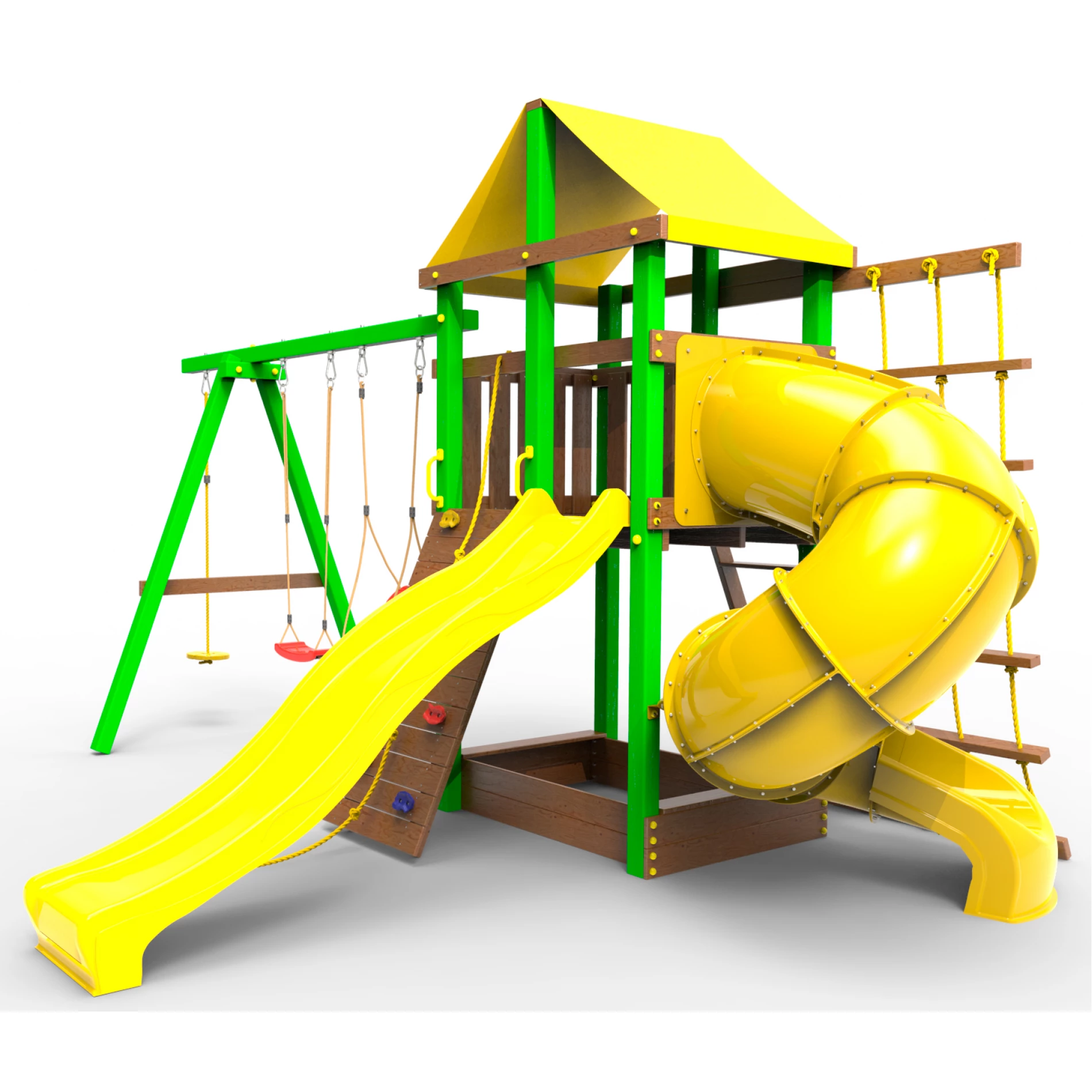 Детская площадка Пикник Элит с винтовой трубой (зеленый)