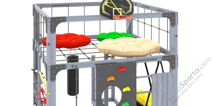 Детская площадка Савушка Куб-1 (Серый) с подушками