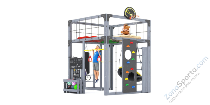 Детская площадка Савушка Куб-1 (Серый) с подушками