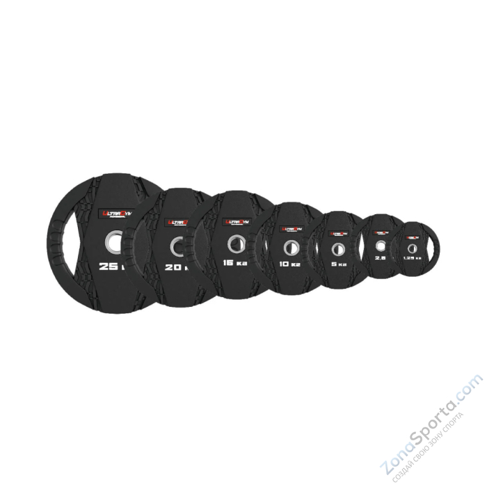 Диск обрезиненный с двумя хватами 20 кг UltraGym UG2005С