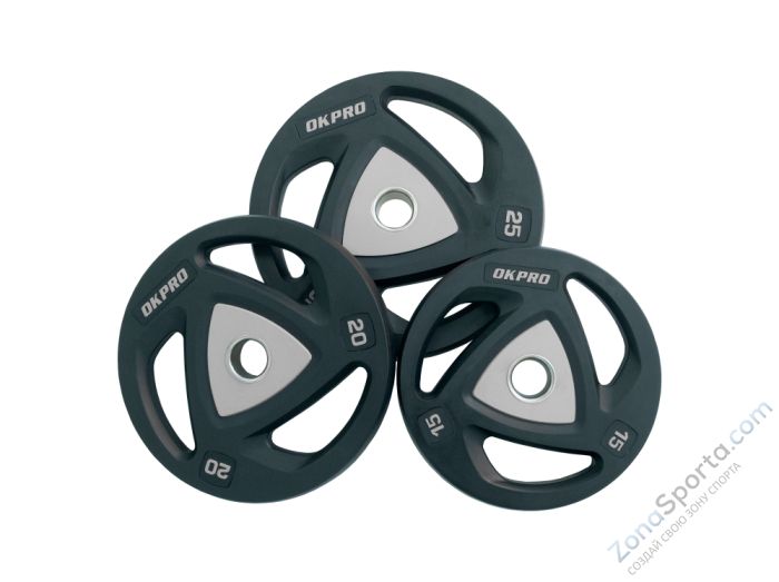 Диск олимпийский полиуретановый 15 кг OKPRO OK2037A-1500-G
