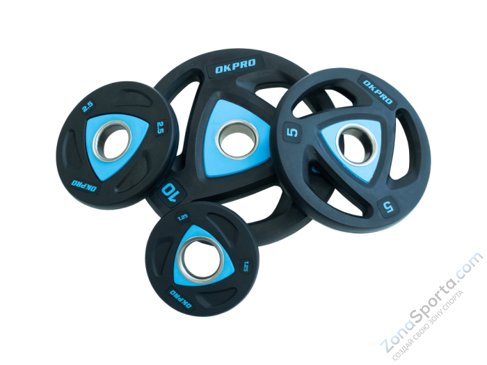 Диск олимпийский полиуретановый OKPRO OK2037-1000 10 кг
