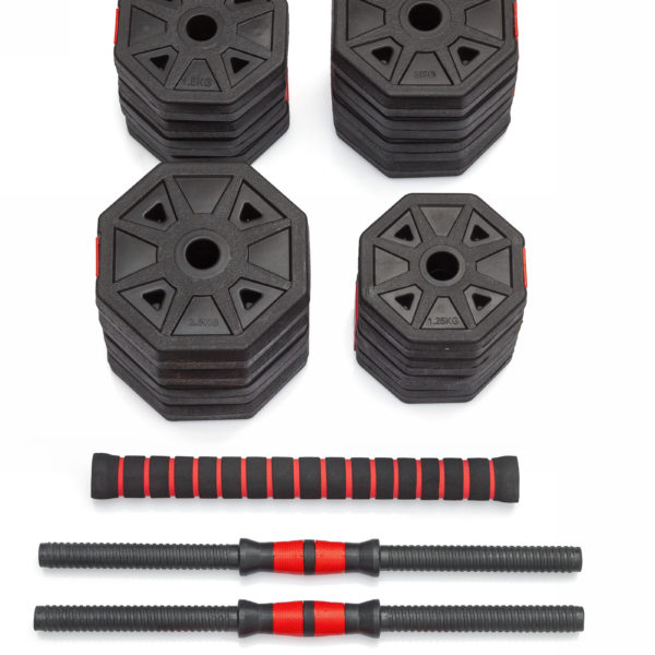 Гантели гексагональные разборные с грифом, 30 кг. (2 шт. х 15 кг.) VictoryFit VF-DН300