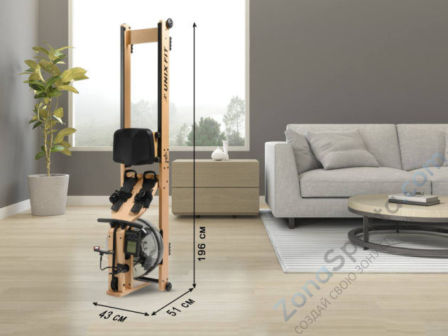 Гребной тренажер Unix Fit Wood Rower Light