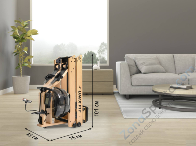 Гребной тренажер Unix Fit Wood Rower Light