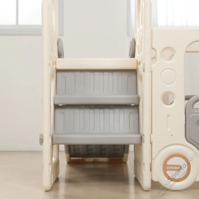 Игровой комплекс с горкой и качелями Unix Kids Bus (171 cm) Grey