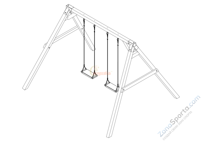 Качели Сава Black с качелями Гнездо