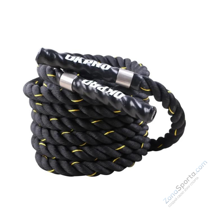 Канат тренировочный 15 м толщина 38 мм телиреновый OKPRO OK1951-15