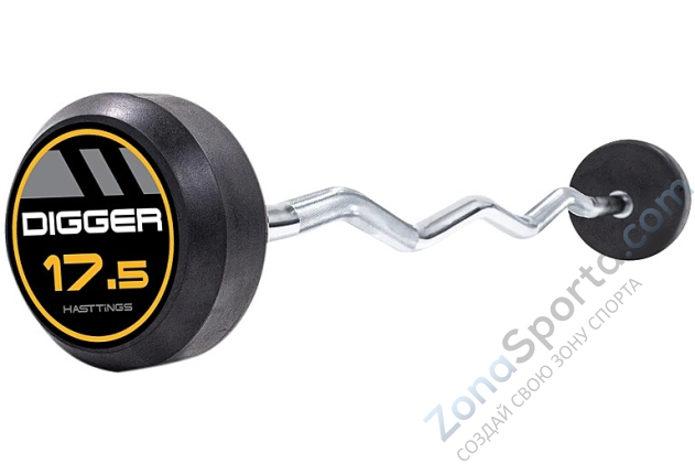 Комплект изогнутых фиксированных обрезиненных штанг 5 шт Hasttings Digger от 10 до 20кг