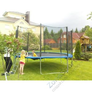 Комплект батут Oxygen High Jump 10EL с защитной сеткой и лестницей