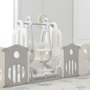 Манеж Unix Kids Supreme Space 200x200 Grey с качелями