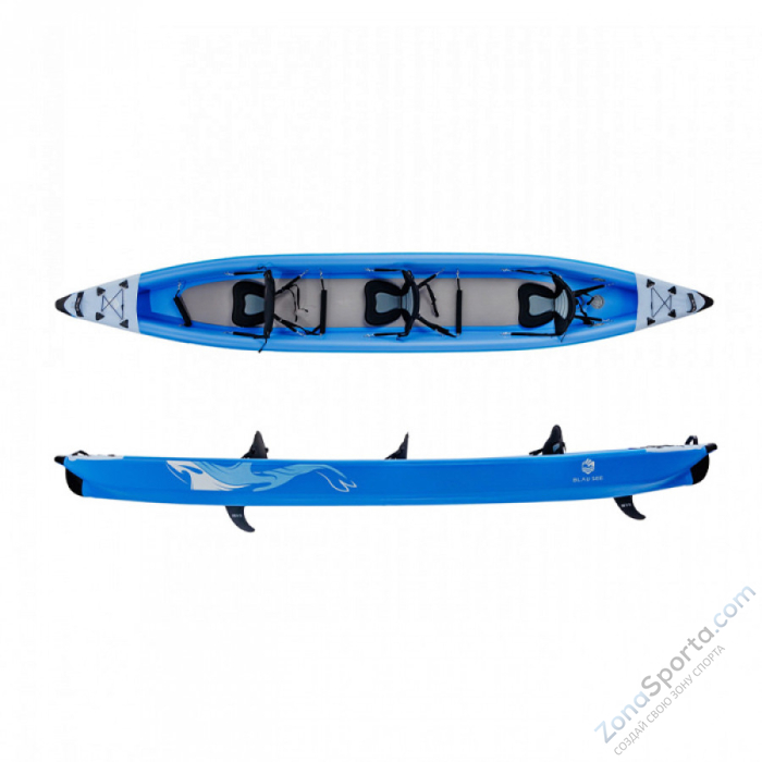 Надувной каяк трехместный Blau See Whale-3 Премиум