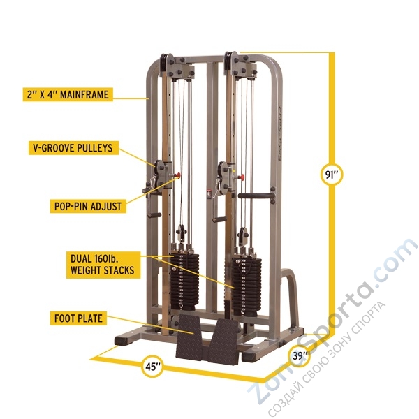 Сдвоенная блочная стойка Body Solid SDC2000G-2