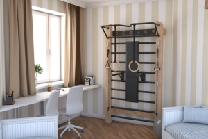 Шведская стенка с эспандерами, брусьями и скамьей Desire Eco Plus