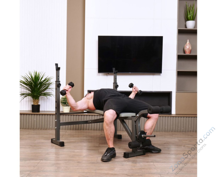 Скамья со стойками под штангу DFC D705