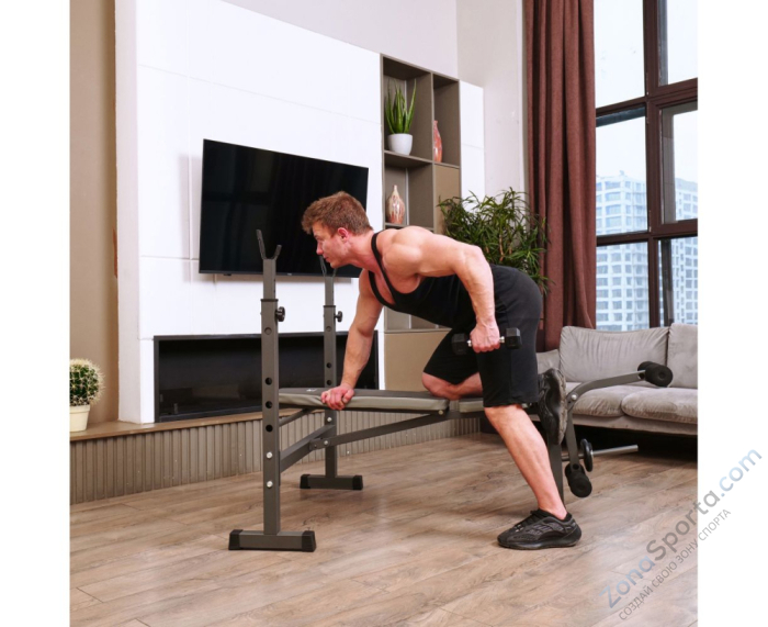 Скамья со стойками под штангу DFC D705