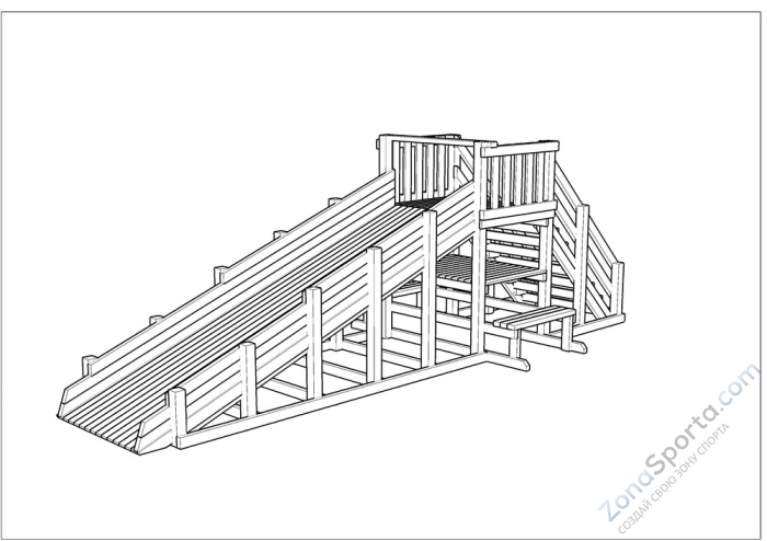 Зимняя деревянная заливная горка Ледянка 1 (масло)