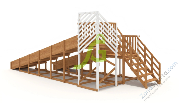 Зимняя горка IgraGrad Snow Fox скат 8 и 5 м мод.3