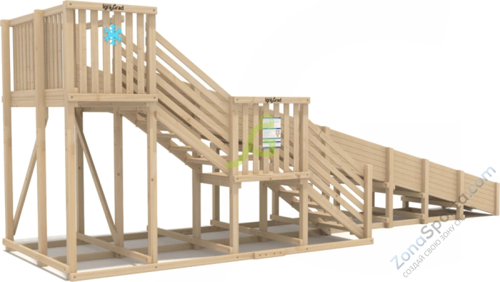 Зимняя горка IgraGrad Snow Fox скат 8 м без окраски