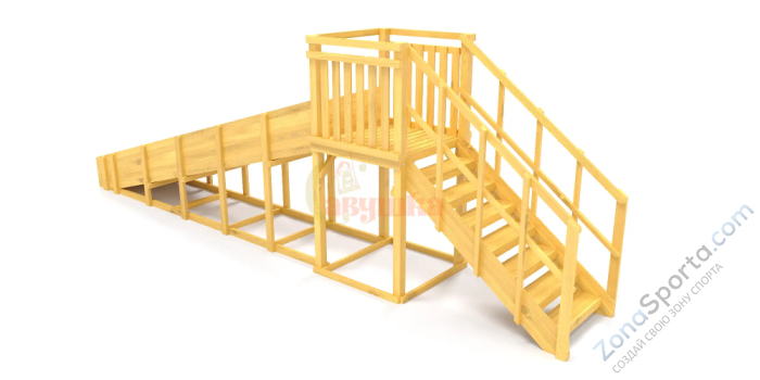 Зимняя горка Савушка Зима Wood-2 (скат 5 метров)