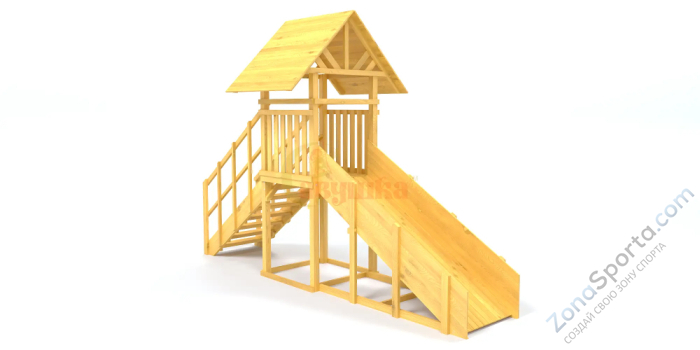 Зимняя заливная горка Савушка Зима Wood - 5 скат 3 метра